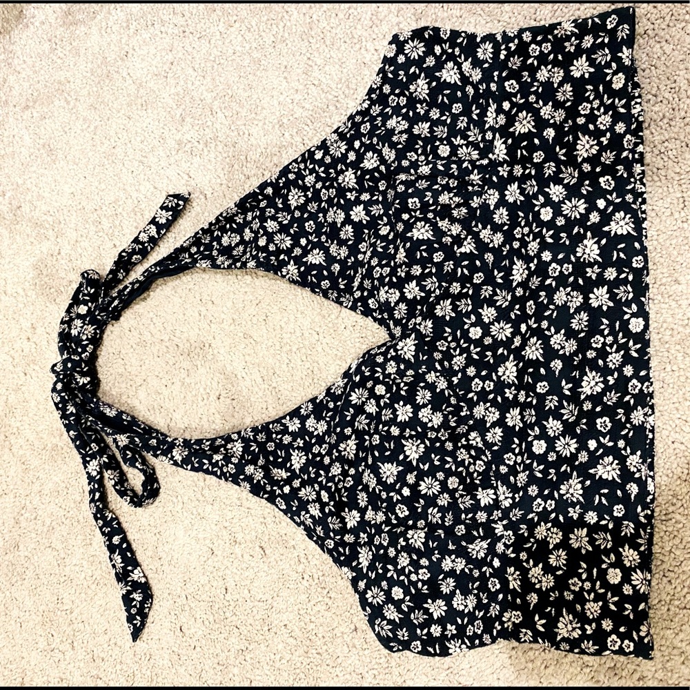 Floral halter crop top
